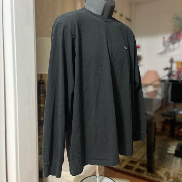 EUC Men’s Size Medium Supreme Small Box Logo Patch Long-sleeve Crewneck In Black - Picture 7 of 14
